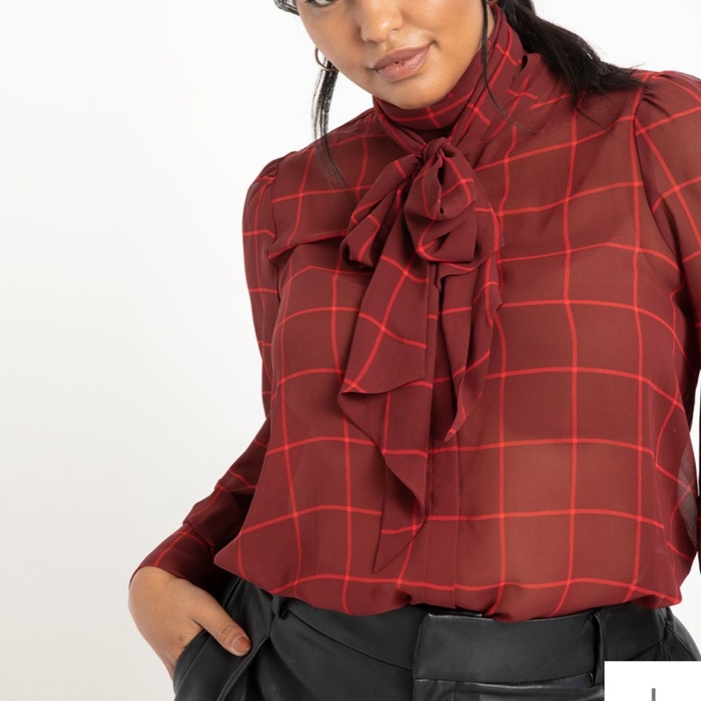 NWT Eloquii Tie Neck Blouse sz 28